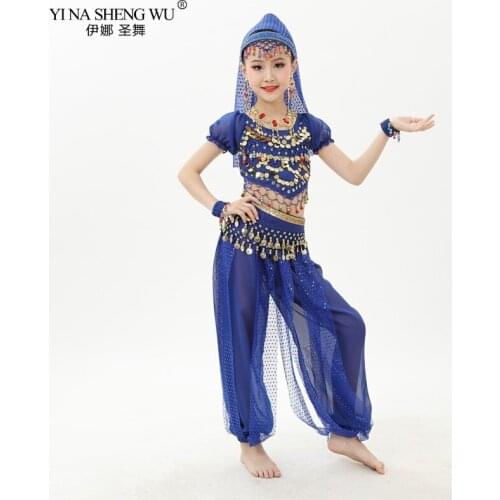 Belly Dance Clothes Children Costume Bellydance 3/6pcs Set Costumes for Kids Belly Dancing Girl Bollywood Indian Performance Set