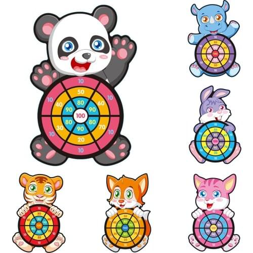 Sticky Cartoon Animal Target Balls Dart Board Parent Kids Interaction Game Toy