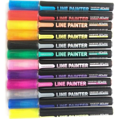 Outline Metallic Markers,Double Line Magic Shimmer Paint Pens Set of 8/12 for Kids Adults Drawing Art Signature Coloring Journal