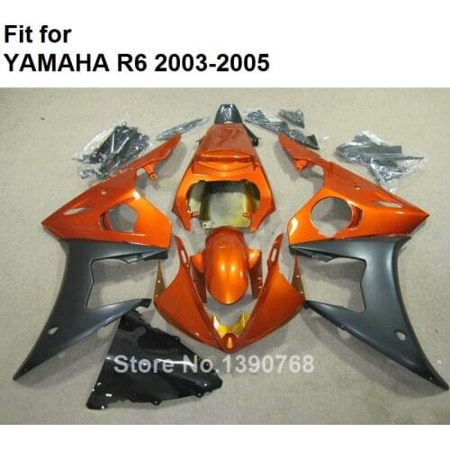 Bodyworks Fairing Kit For YAMAHA Burnt Orange Black R6 2003 2004 2005 Fairings YZF R6 03 04 05 HZ61