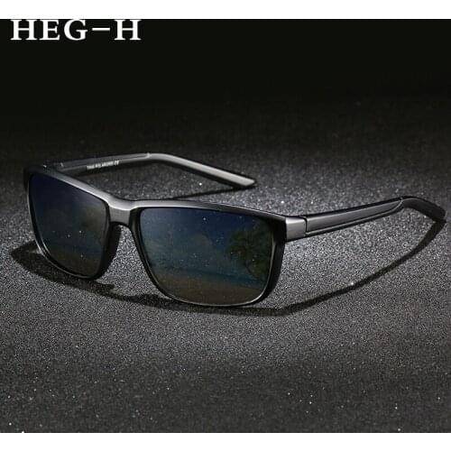 HEG-H Fashion TR90 Polarized Sunglasses Brand Designer Women Retro Classic Vintage Driving Square Male Sun Glasses UV400 Oculos