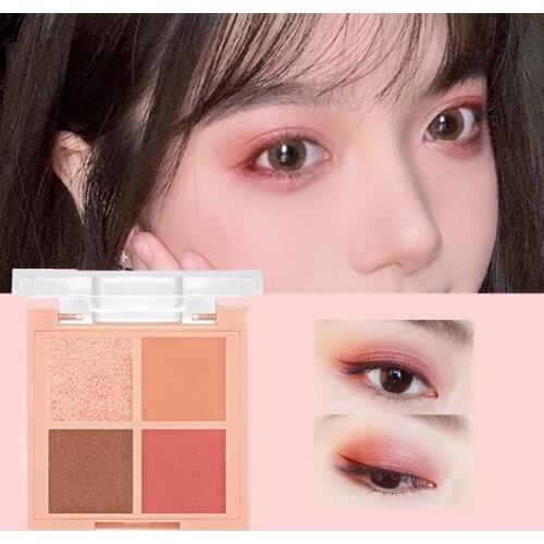 6g Eyeshadow Palette Long Lasting Non-smudge Beauty Accessory 4 Colors Shiny Matte Eye Pigment Eye Shadow Pallete for Girl