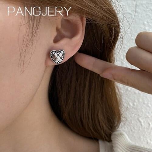 PANGJERY Prevent Allergy 925 Sterling Silver Love Earrings for Women Vintage Creativity Fashion Irregular Birthday Jewelry Gifts