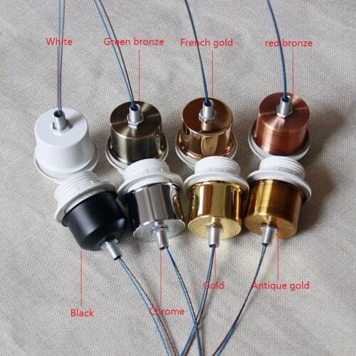 4pieces/lot E27plastic lamp holder base +D45xH33mm metal cup+threaded tube+nut+0.5mm2 FEP wire for lamp lighting accessories