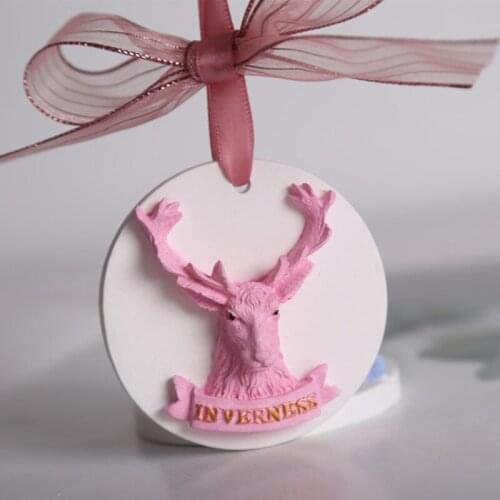 Plaster Aromatherapy Mold Elk Head Silicone Soap Mold Fondant Cake Baking Mould Handmake Clay Craft Christmas Party Decorating