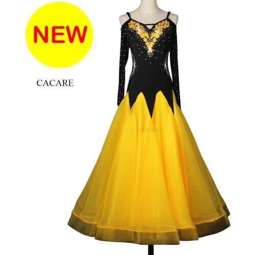 Ballroom Waltz Dresses Ballroom Dance Competition Dresses Standard Dress Women Tango Customized Size D0236 Rhinestones Big Hem