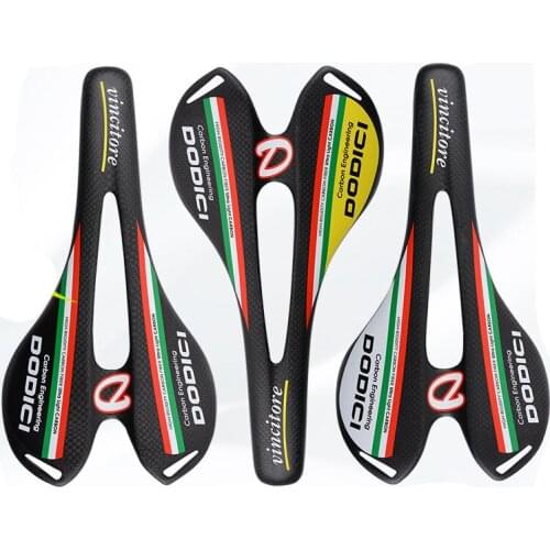 DODICI Ultralight Full Carbon Fiber Hollow Cushion 3k Matte Road Mountain Bike Saddle 270*143mm