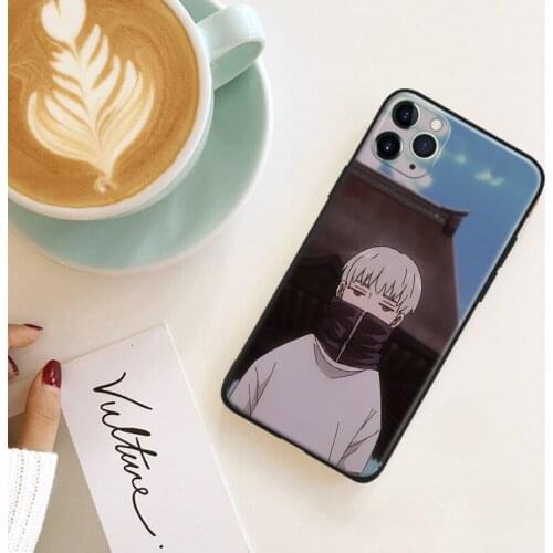 Jujutsu kaisen inumaki cute art silicone for iPhone Se 6 6s 7 8 Plus X XR XS 11 12 Mini Pro Max glass TPU phone case cover shell