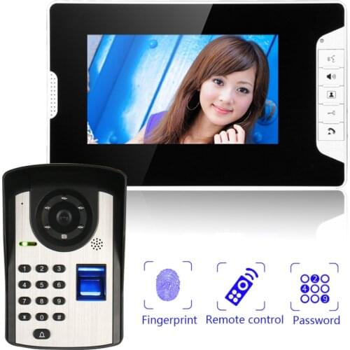 New 7" Video Doorbell Camera Wired Intercom system Fingerprint Video Intercom Rainproof IR Night Vision Camera