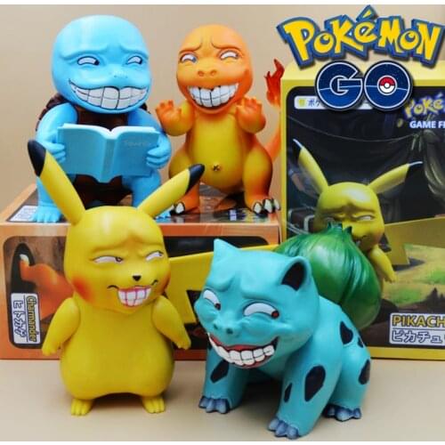 Takara Tomy Anime Resin Statue Wretched Funny Pikachu Charizard Action Figure Dreamlike Pokemon Toys Gifts for Kids