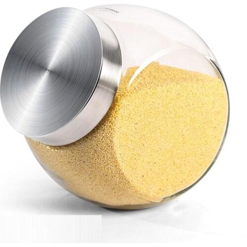 Glass airtight tins tea tins kitchen miscellaneous grains and legumes food storage tank large size with lid storage containers