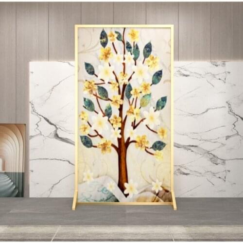 European style light luxury metal floor art screen bedroom shelter home living room dining room partition mobile screen