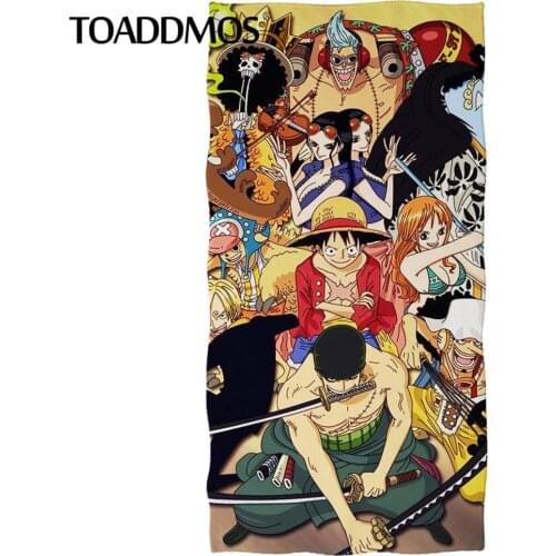 TOADDMOS Anime One-Piece-Luffy Cool Kids Boys Bathroom Towel Soft Absorbent Beach Face Hand Towels for Men Yoga Blankets Travel