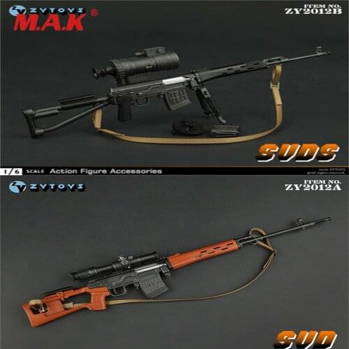 In Stock 1/6 ZYTOYS ZY2012 SVD / SVDS Weapon Model Fit 12 '' Soldier Figure Action