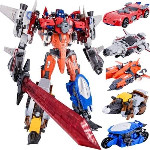 WEI JIANG 5 IN 1 big NEW Transformation Toys Boy Cool Predaking Devastator Robot Car KO gt action figure aircraft Model kids Toy