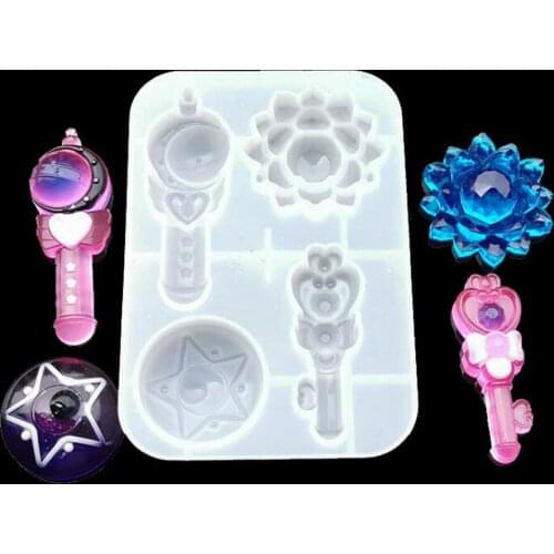 Magic stick mold fairy stick princess magic Silicon Pendant Molds For Epoxy Resin crystal Making Jewelry tools Art Making DIY