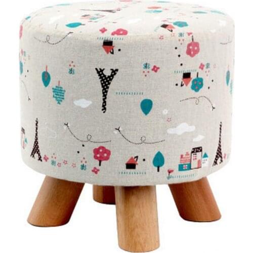 Iron Tower Stretch Dia. 28cm Round Footstool Cover Wooden Stool Slipcover Round Footstool Slipcover Wooden Footstool Cover