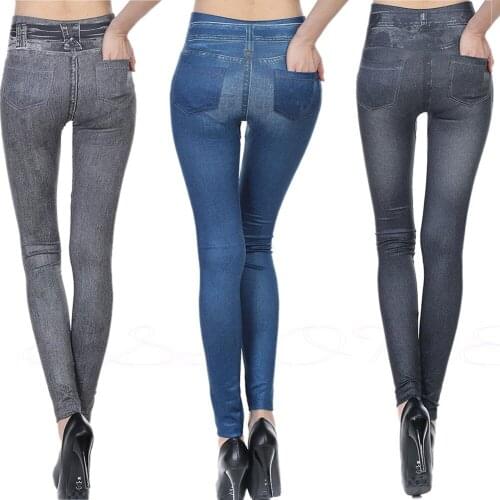 Women Real Pocket Short Velvet Slim-Fit Denim Seamless Leggings Stretch hip lifting Elastic Ladies Sports Pants