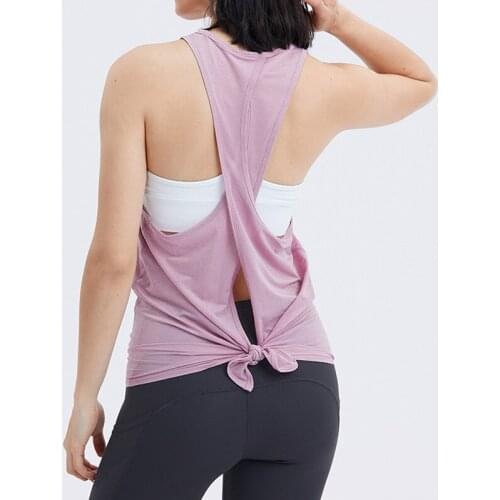 HEYYOGA Women Breathable Stretch Dance Sport Fitness Vest Sleeveless Shirts JUST A TIE Lightweight Gym Yoga Workout Tank Tops