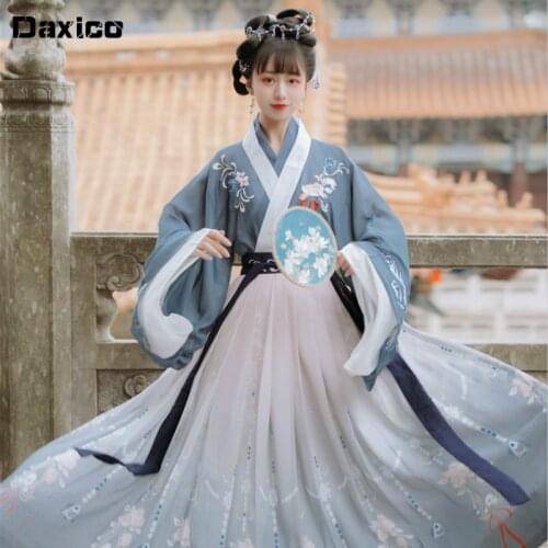 Chinese Traditional Hanfu Costume Ancient Lady Han Dynasty Princess Dress Woman Tang Suit Cosplay Stage Oriental Folk Dancewear