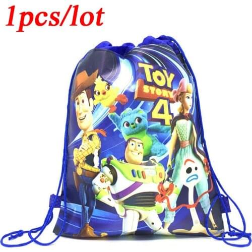 1Pcs Cartoon Disney Toy Story4 Non-woven Fabric Backpack Party Supplies Kids BoysTravel School Bag Birthday Gift Drawstring Bags