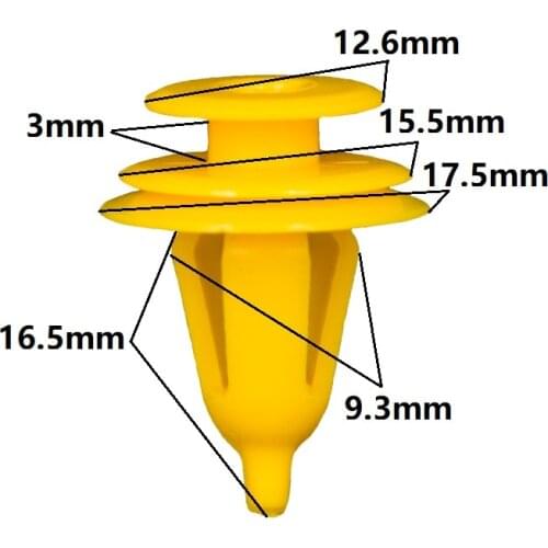 100 Pcs Auto Interior Door Plastic Clips Fixed Yellow For Toyota Panel Trim Retaining Rivets
