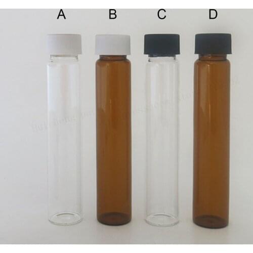 100 X 60ML Amber Clear Empty Glass Bottles with White Black Lids for Essential Oil Use 2oz Cosmetic Containers Vials