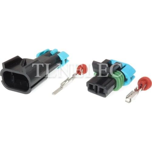 15300002 15300027 Delphi 2 Pin Way GM Weather Pack Kit Male Female Waterproof Sensor Fan Electronic Connector Plug