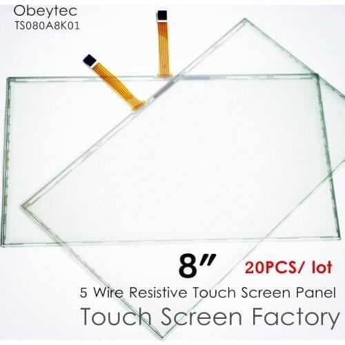 20PCS! Obeytec 8inch 16:10 Resistive Touch Sensor, five wire touch screen, Active area 174*104.5 mm, TS080A8K01