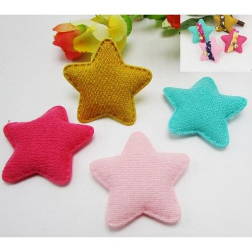 26PCS/Lot 4.5cm Wool Star Padded Applique Crafts for Children Headwear Hair clip Accessories and Garment Patch
