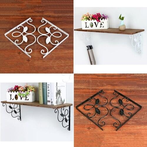 4Pcs Vintage Iron Shelf Bracket Support With Screws Thickened Load-Bearing Wrought Iron Triangle Bracket Bracket Wall Hanging