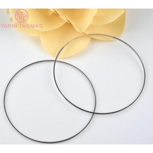 Jewelry Connector Accessories,40MM Imitation Rhodium Copper Round Closed Rings 20PCS