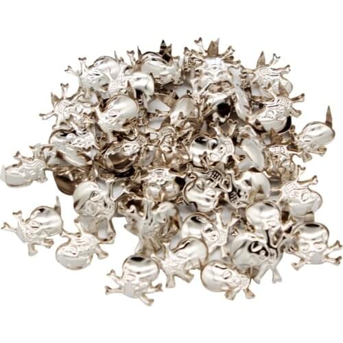 50Pcs Skull Crossbones Grommet Rivets Studs Punk DIY Leathercraft 12*13mm