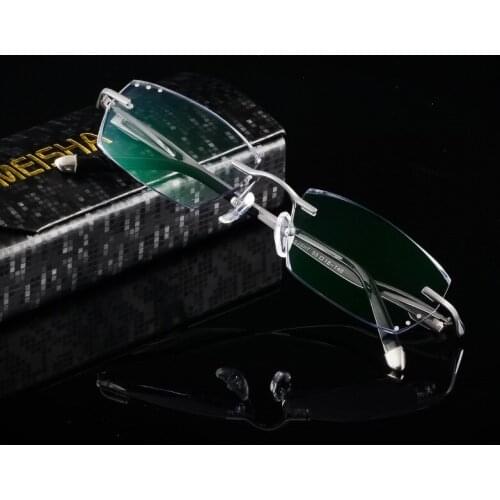 Diamond Glasses Mens Pure Titanium Glasses Frameless Anti-blue Light Eye Glasses Frames for Women Rhinestone Glasses Frames