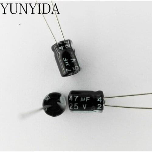 Aluminum electrolytic capacitor 25V 47uf 5*7mm 50PCS