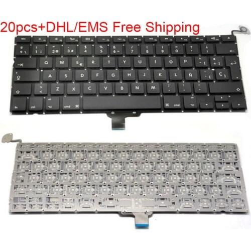 Free DHL/EMS 20pcs Keyboard For Macbook 13.3" A1278 Spanish SP Keyboard 2009 2010 2011 2012 Spain Standard