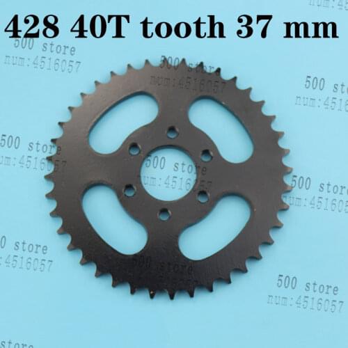 Free shipping good quality Black Steel sprocket 428 40T tooth 37 mm 6 hole rear chain sprockets for 4 wheel ATV Motorcycle