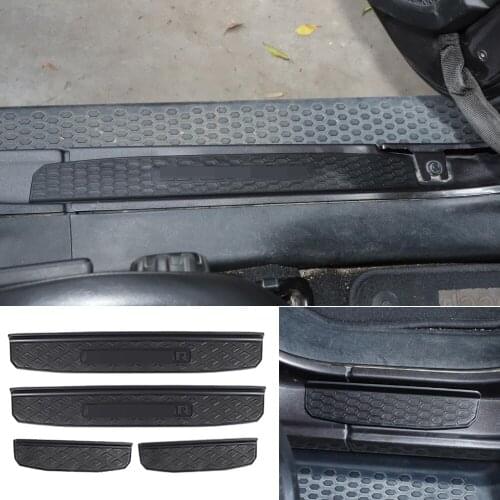 Black ABS Door Sill Guards Entry Plate Cover Decorative Trim Fit for Jeep Gladiator JT 2018-2021 Car Accessories