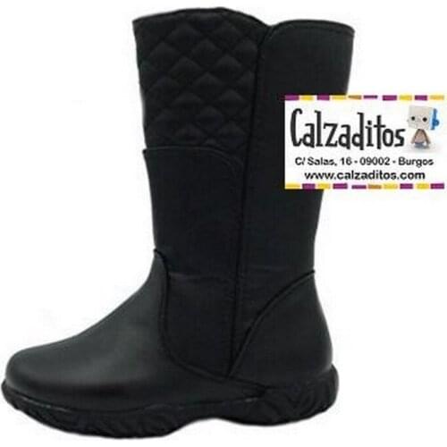 D baby high leather zip up boots in black