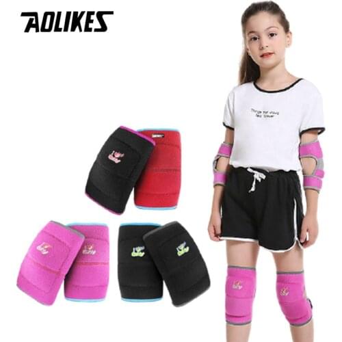 AOLIKES Kids Knee Pads Dance Yoga Tennis Knee Support Brace Sport Gym Kneepad Children Workout Padded Sponge Knee Protection