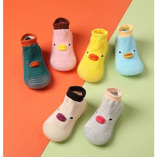 Children Anti-slip Shoes Newborn Baby Girl Cotton Non-slip Floor Socks Baby Boy Rubber Sole Cartoon Indoor Socks Infant Shoes