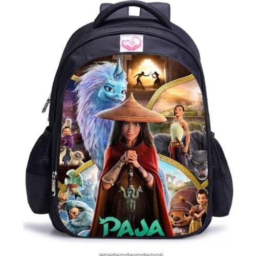 Raya and The Last Dragon Backpack Kids New Cartoon Students School Bags Pencil Bags Primary Mochilas Children Gifts