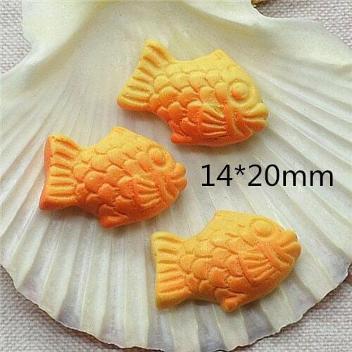 Resin flat back fish bread candy cabochon for decoration 14*20mm 50pcs/lot