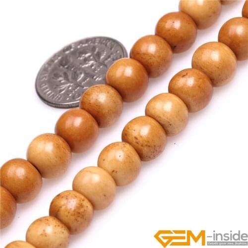 8mm Big Hole (hole 2mm ) Round Bone Beads DIY Loose Beads For Jewelry Making Strand 27"Wholesale