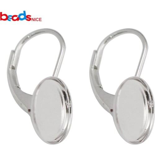 Beadsnice ID27756smt2 925 Silver Earrings Base Making DIY Jewelry Round Fit 9X9 Round Cabochon