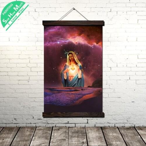 Dreams Heart of Mary Vintage Poster Scroll Painting Frame Canvas Modern Art Wall Pictures Posters and Prints Living Room
