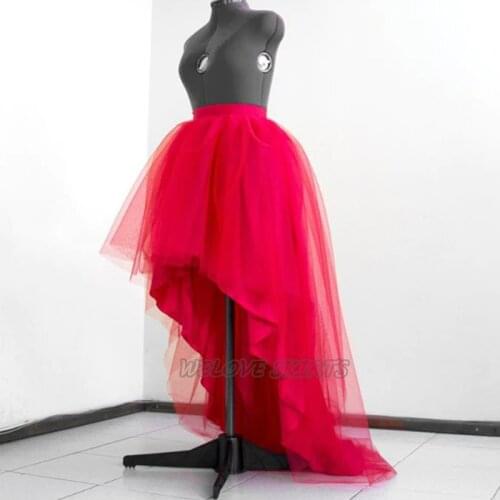 Lovely HI-Lo Pink Tulle Women Skirts 2020 New Fashion Streetwear Tiered Cheap Skirt юбка mujer faldas