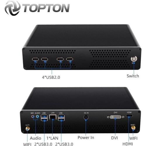 Topton Mini PC Gamer Intel Xeon D-1581 16 Cores 32 Threads NVIDIA GTX 1050Ti Desktop Computer DDR4 Windows 10 Pro Dual-band WiFi