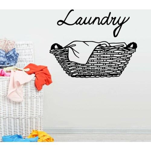 Cartoon Laundry Wall Stickers Bathroom Decor Self Adhesive Wallpaper Laundry Rooms Vinyl Art Commercial Decals Decoration HJ062