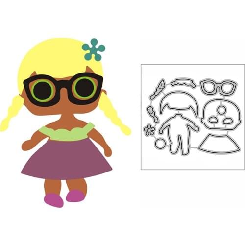 New Girl Glasses Flower Craft Embossing Mold 2021 Metal Cutting Dies for DIY Decorative Scrapbooking Album Card Making No Stamps